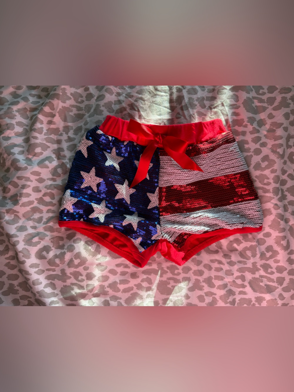 Sparkle in Pink Toddler Girls Sequin American Flag Shorts